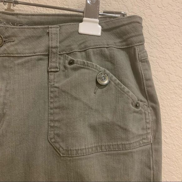 Gitano Drab Green Jeans Size 10 Military Stretch Button Pocket GUC - Picture 4 of 8